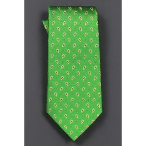 Lauren Ralph Lauren Men's Necktie Green Blue Gold Silk Vintage Paisley Classic